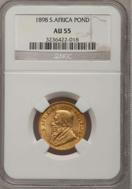 1898 ZAR Pond NGC AU55 - Lustrous @@@ R1 Start