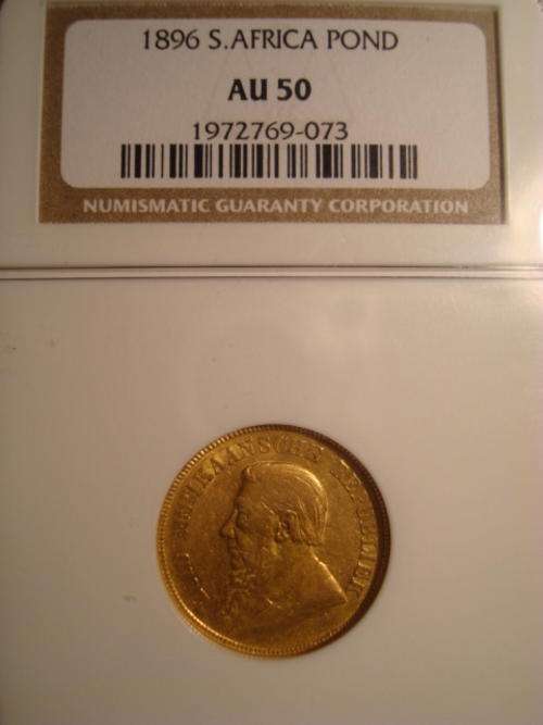 1896 ZAR Pond NGC Graded AU50 ### Lustrous ### Key Date ### R1 Start ###