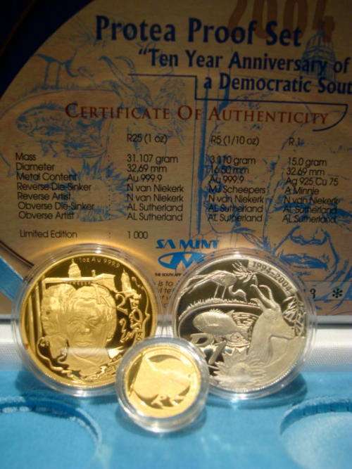 2004 Protea Proof Set - 10 Year Anniversary of a Democratic South Africa # Mintage 1000 ### R1 Start
