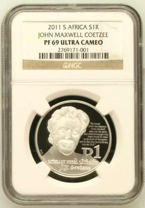 2011 Protea John Maxwell Coetzee R1 Silver NGC PF69 Ultra Cameo @@@ R1 Start