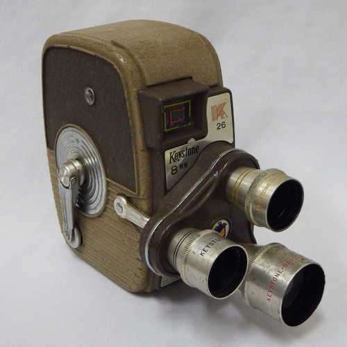 Keystone 8mm K26 movie camera with 3 lenses - Not tested