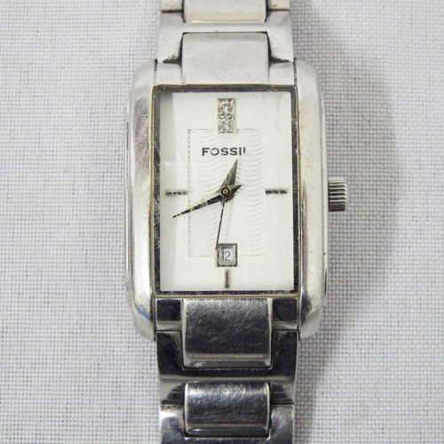 Fossil ladies quartz fashion watch (fine scratches on glass) - Working