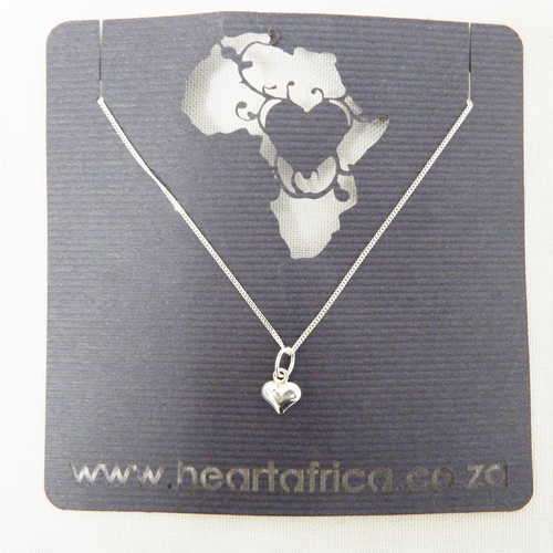 Heart Africa Sterling Silver necklace with small heart pendant