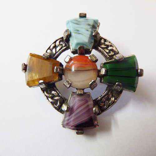 Celtic brooch with semi-precious stones