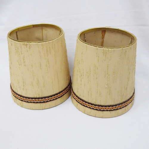 Pair of vintage lamp shades - Height : 18.5cm - Circumference : Top: 46cm Bottom: 56.5cm