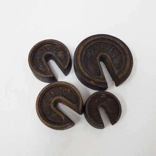 Set of 4 vintage sliding scale weights