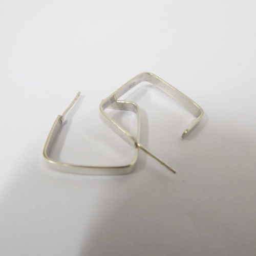 925 Silver Square shaped earrings - Weighs: 2.9g