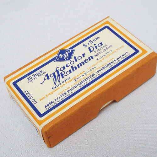 Agfacolor Dia Rahmen Extra thin 5x5 cm glass slide frames in box - unused - 20 frames