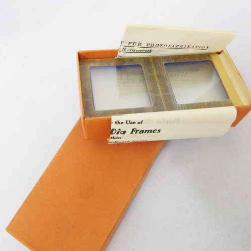 Agfacolor Dia-Rahmen Extra thin 5x5 cm glass slide frames in box - unused - 20 frames