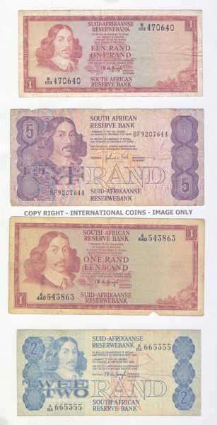 Lot of 5 old South African banknotes