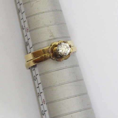 9 kt gold wedding set - Weighs: 2.5 g - Size: N