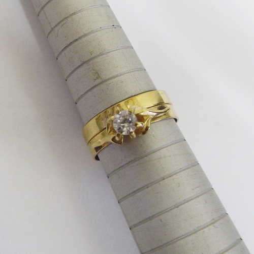 9 ct gold wedding set - Weigh: 2.2 g - Size: O