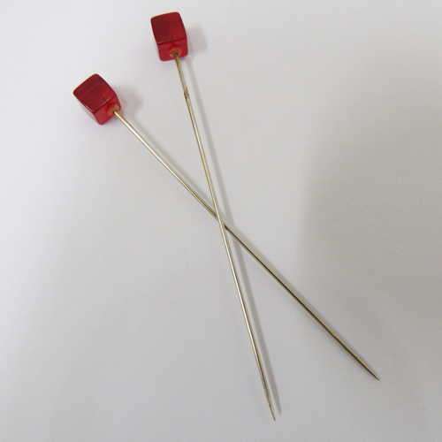 2 Vintage red hat pins
