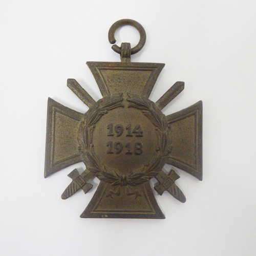 German WW1 cross with swords