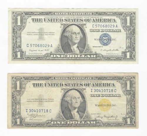 Pair of USA silver certificates - 1935 A & 1957 A series