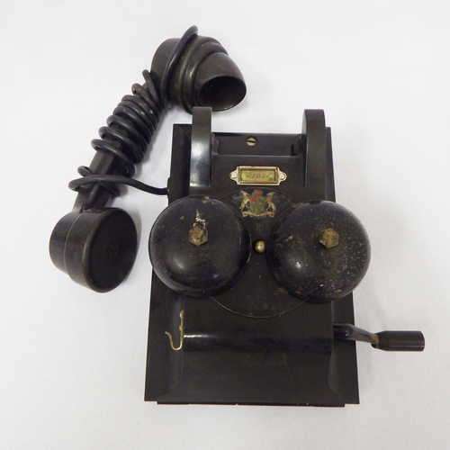 1935 Ericsson wall hanging telephone with Union of South Africa emblem