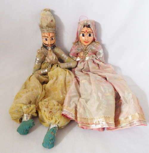Pair of vintage Indian Hindu string dolls