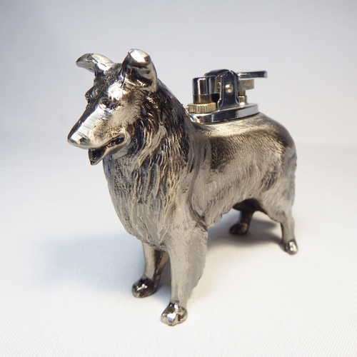 Beautiful Collie dog shaped gas table lighter