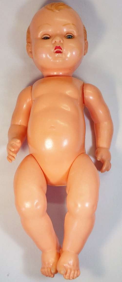 Vintage plastic doll with closing eyes - Circa 1960's - 60 cm