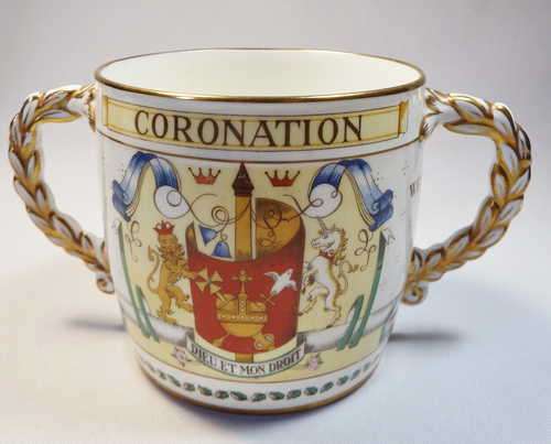 Bone China Foley coronation mug - 1953 - 2 handles