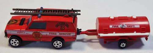 Majorette fire Dept truck and trailer