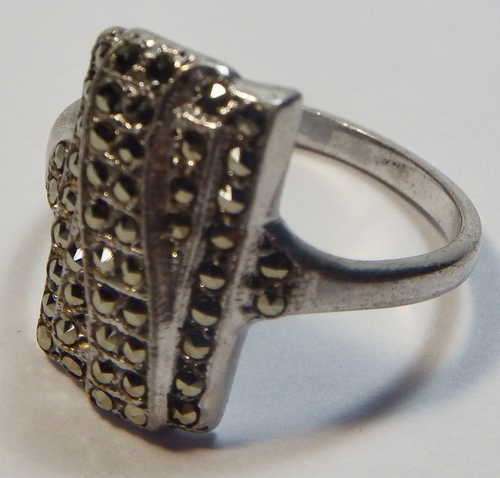 Vintage silver marcasite ring - Weighs 3,8 grams