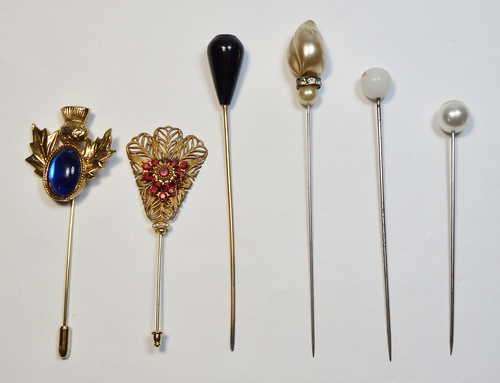Lot of 6 vintage hat pins