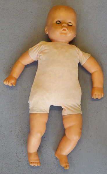 Vintage rubber baby doll with soft body - No clothes - 59 cm long