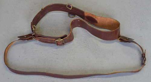 Sam Browne Police leather belt - 110 cm long