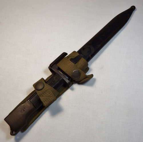 Old Police FN-FAL bayonet with frog and scabbard - SAP markings