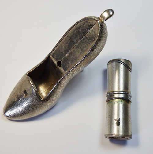 Vintage shoe plus playboy lipstick lighter