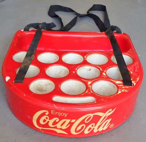 Vintage Coca-Cola stadium vending tray - 45 x 45 cm