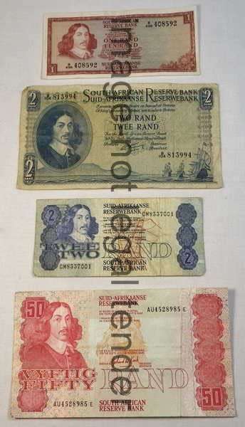 Lot of 8 old South Africa banknotes