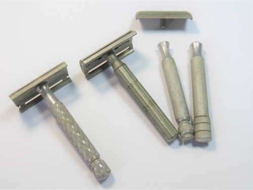 Lot of 2 Gillette safety razors with extra handles