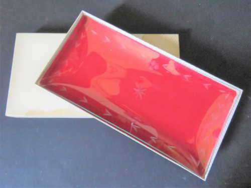 Vintage glass snack platter in box - 34.5 cm