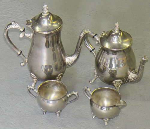 Vintage silverplated tea and coffee set
