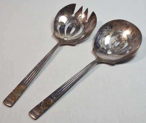 Pair of Berkeln EPNS salad spoons