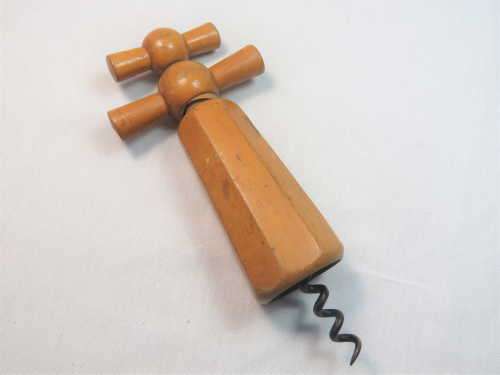 Vintage wooden corkscrew
