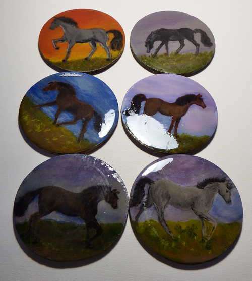 Lot of 6 horse themed coasters