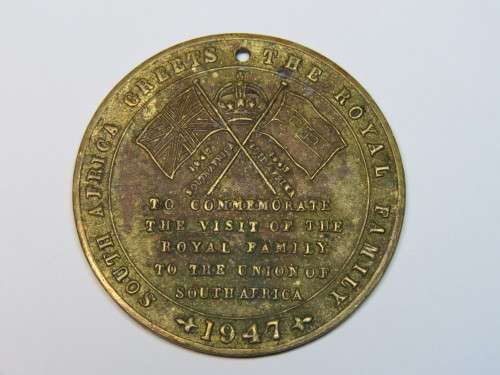 1947 Union of South Africa Royal Visit medallion