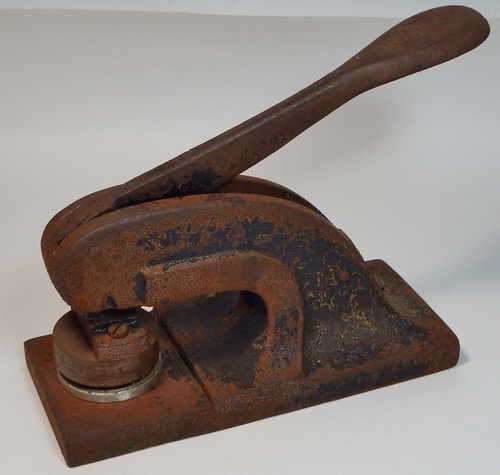 Vintage paper stamp seal press for Ellis Farms Limited