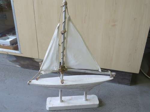 Handmade wooden model sailing ship - Size: 46cm x 37cm
