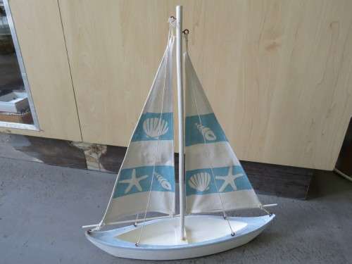 Handmade wooden model sailing ship - Size 40.5cm x 35cm