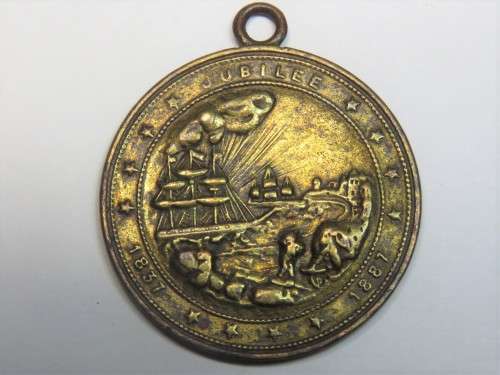 1887 Victoria `Empress of India` token made into pendant