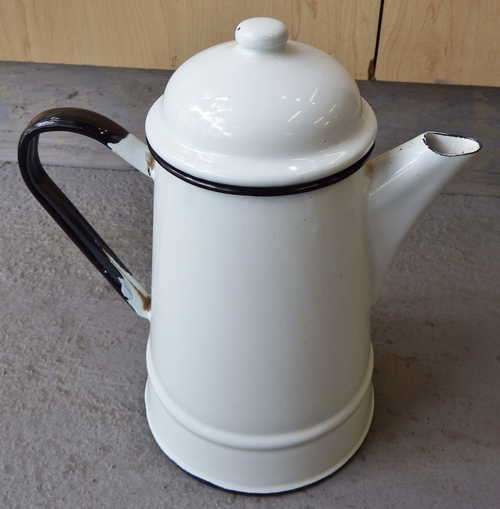 Vintage enamel coffee pot made in Poland