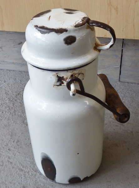 Vintage enamel coffee flask