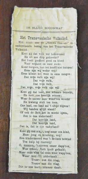 Post Boer War Extract from DE BLIJDE BOODSCHAF - HET TRANSVAALSCHE VOLKSLIED