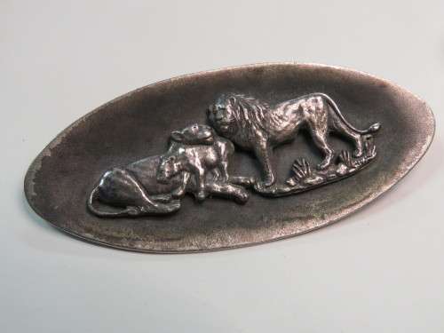 Vintage Kruger Park Wildtuin brooch with lions - Original