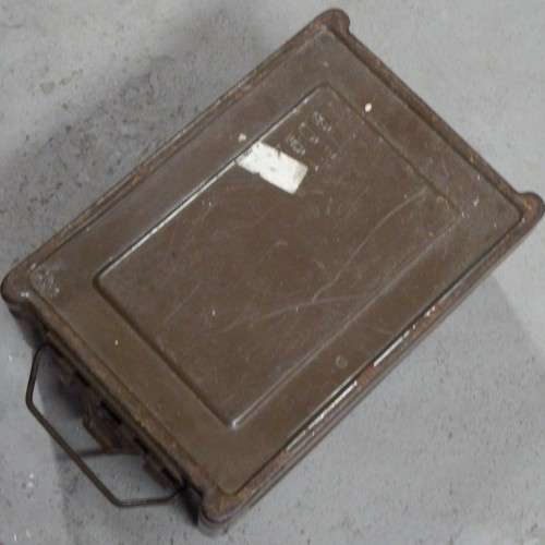 Old military steel ammo case