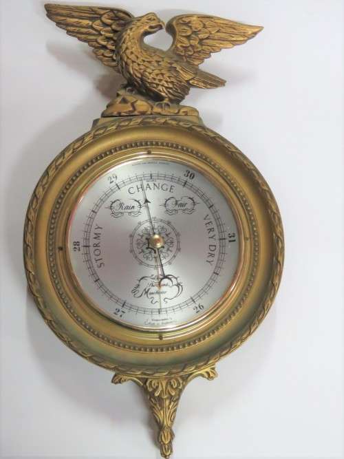Beautiful Eagle barometer with nameplate - Halfeefees Nasionale Party - Wing repaired